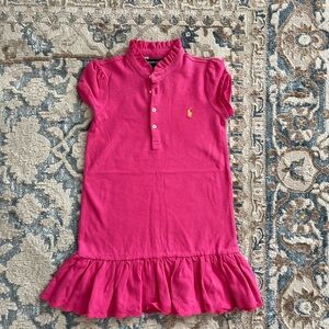 Ralph Lauren 💕 Pink Ruffle Little Girls Dress Size 5, 100% cotton